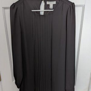 Forever 21 Essentials Ladies Black Pleated Lined Dress Back Peep Hole sz S